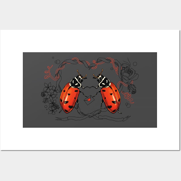 Sweet Ladybug Valentine Wall Art by mernstw